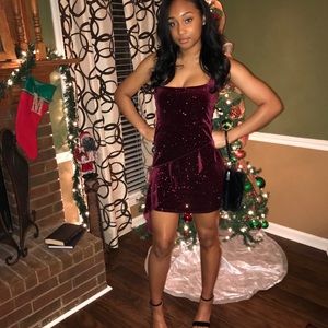 BooHoo Sparkly Velvet Dress